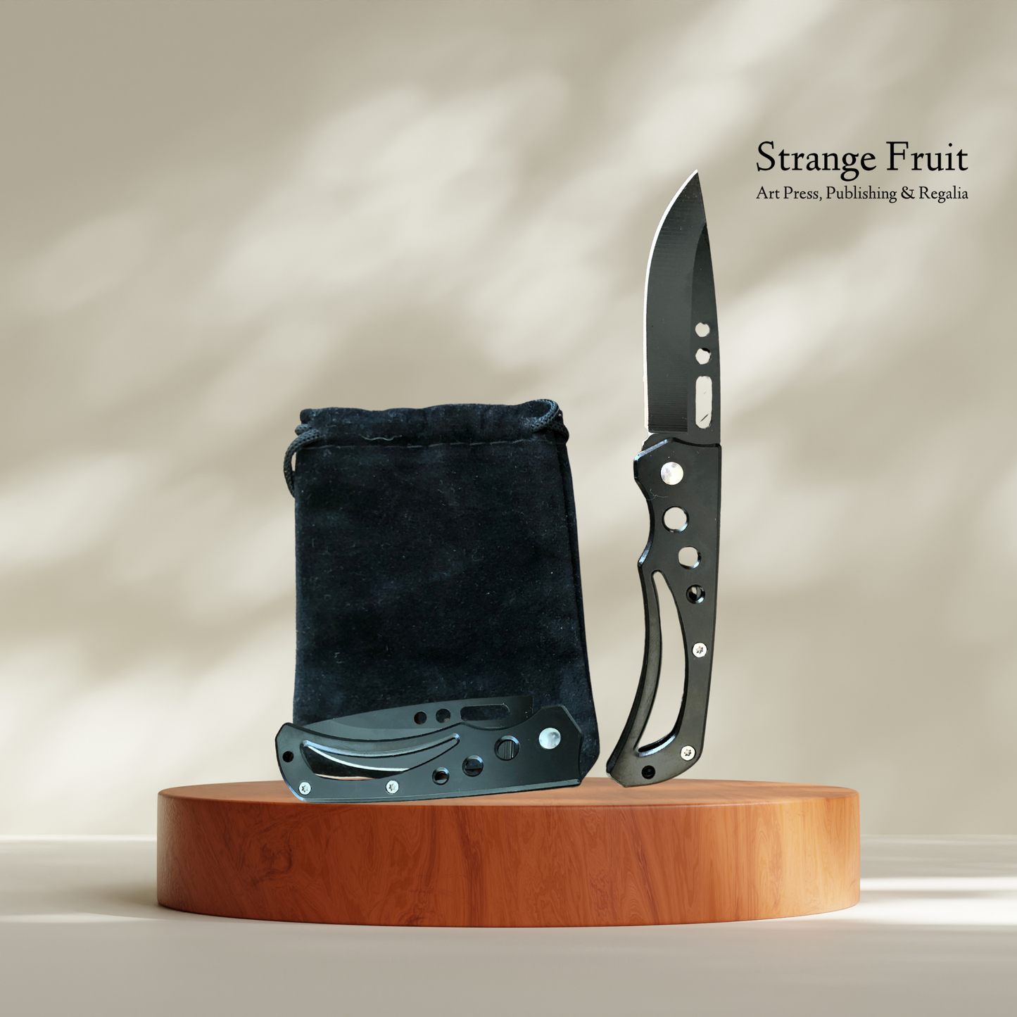 Strange Fruit - Stainless Steel Matte Black Pocket Knife