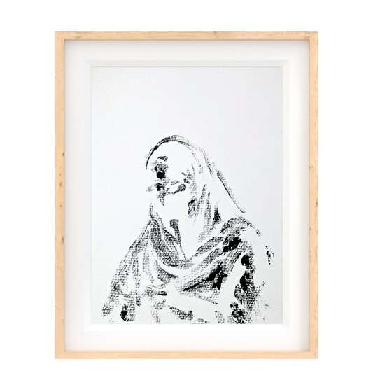 Niqab IV - Montle Moorosi - Original Monotype Print