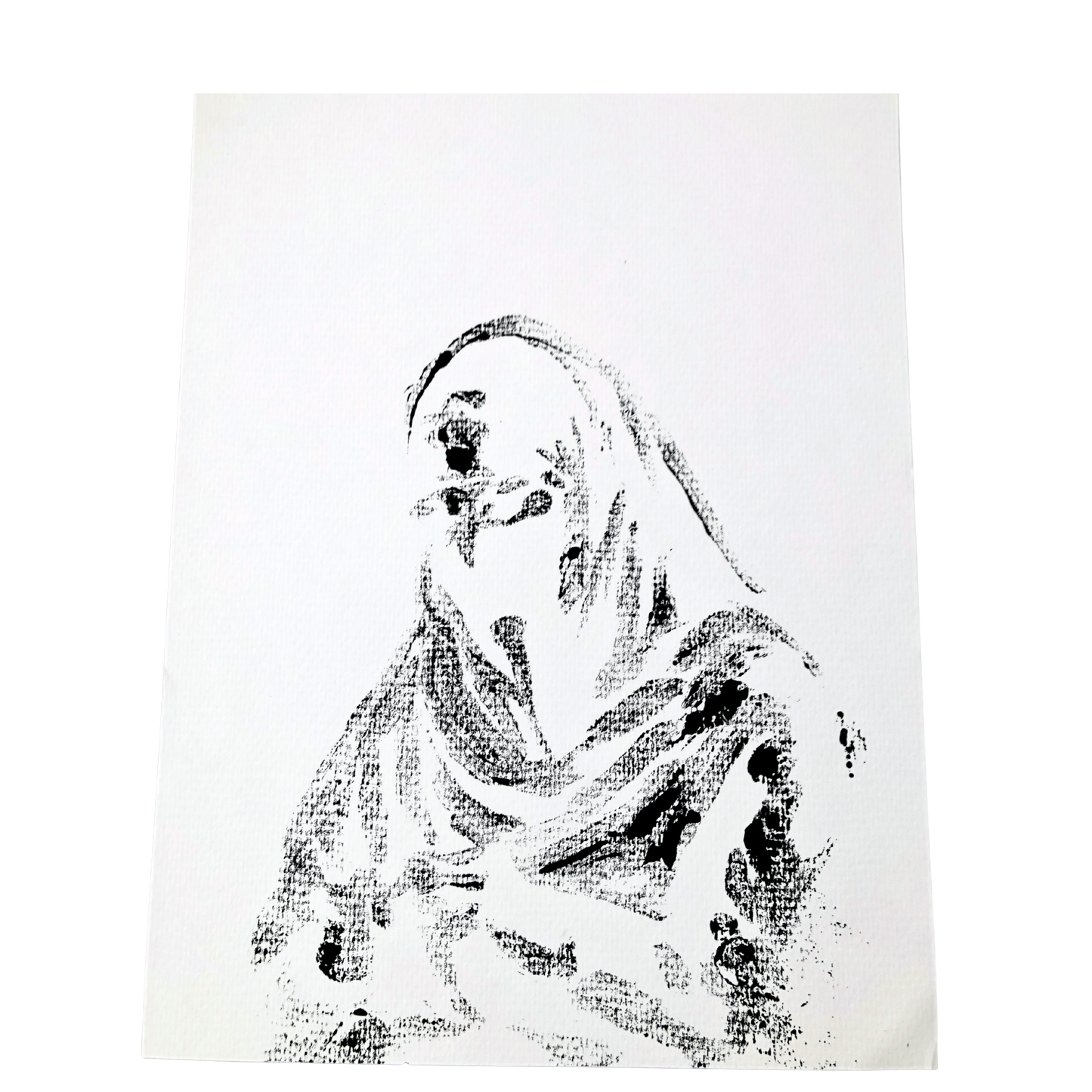 Niqab IV - Montle Moorosi - Original Monotype Print