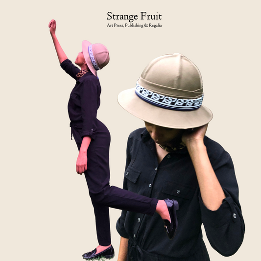Strange Fruit - Safari Pith Helmet- Brown Cotton Canvas (Includes Free Scarf & Art Print)