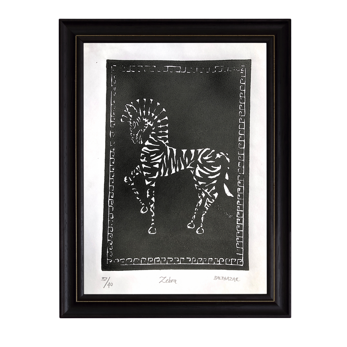 Zebra - Balthazar Erasmus (Original Lino Cut Mono Prints)