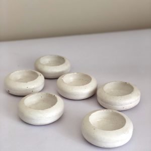 RL Stone Concrete Design- White Concrete Candle Holders -Set of 6