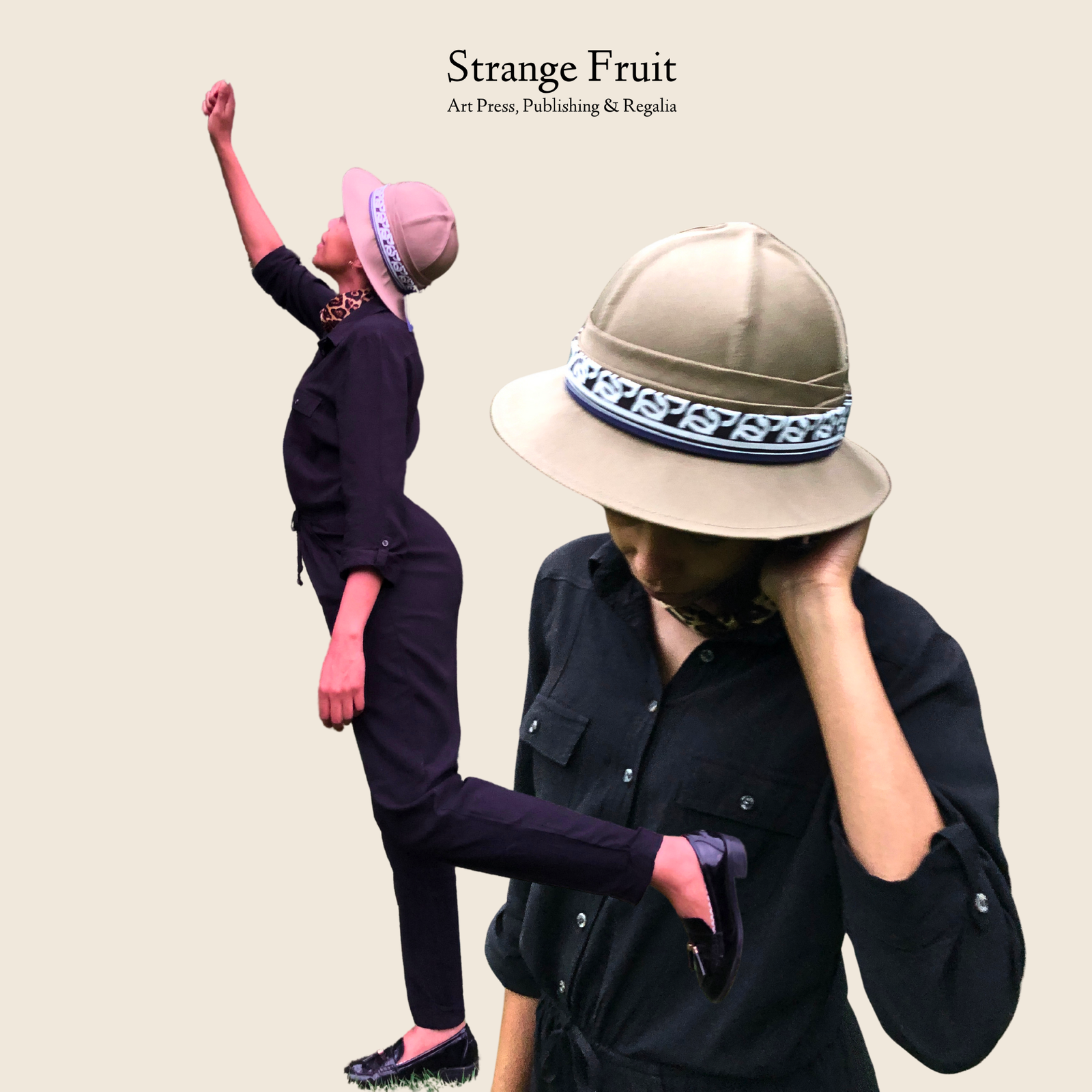 Strange Fruit - Safari Pith Helmet- Brown Cotton Canvas (Includes Free Scarf & Art Print)