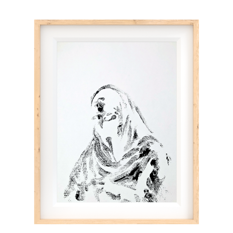 Niqab IV - Montle Moorosi - Original Monotype Print