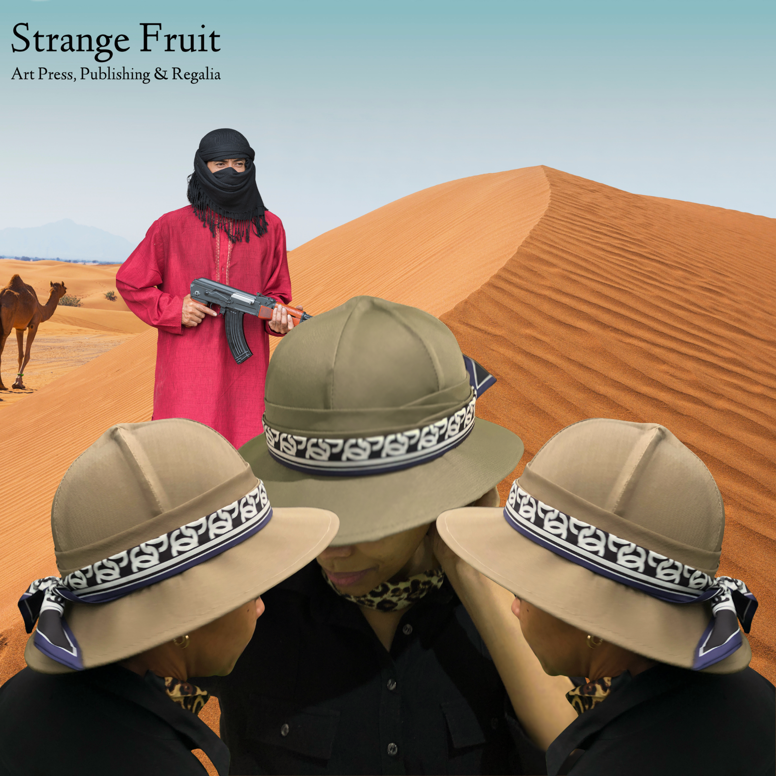 Strange Fruit - Safari Pith Helmet- Brown Cotton Canvas (Includes Free Scarf & Art Print) - Image 2